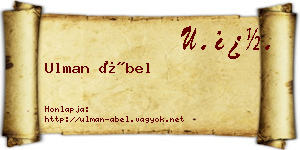 Ulman Ábel névjegykártya